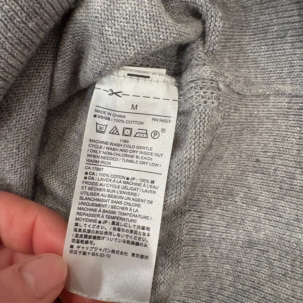 Banana Republic Heather Cotton Yarn V-Neck Sweater – Men’s M – Gray